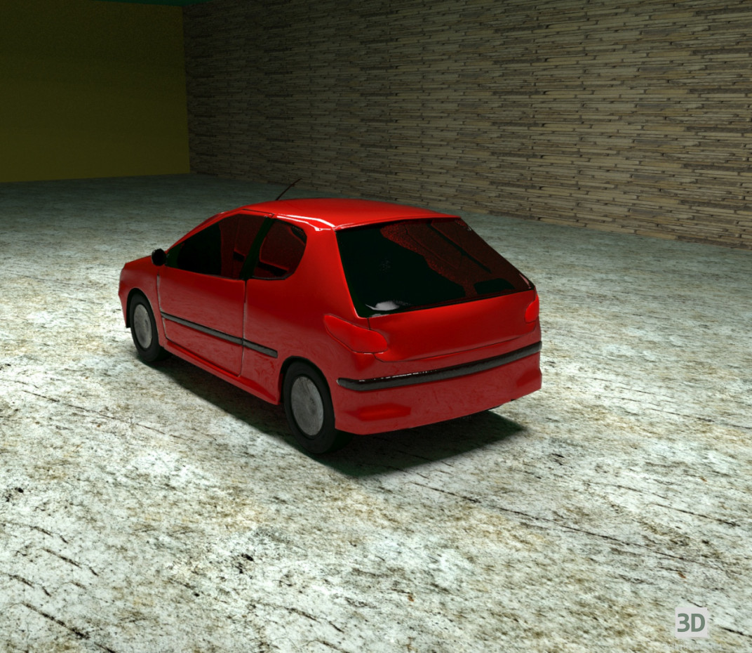 Peugeot 206 coche 3D modelo Compro - render