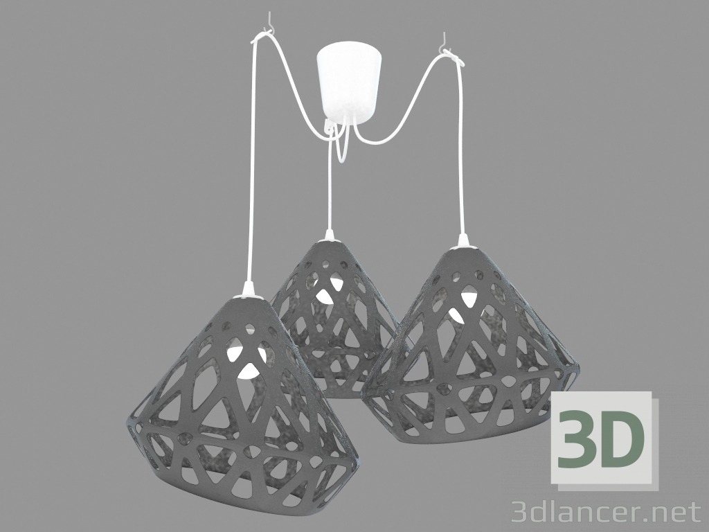 3d model Lámpara colgante (gris) - vista previa