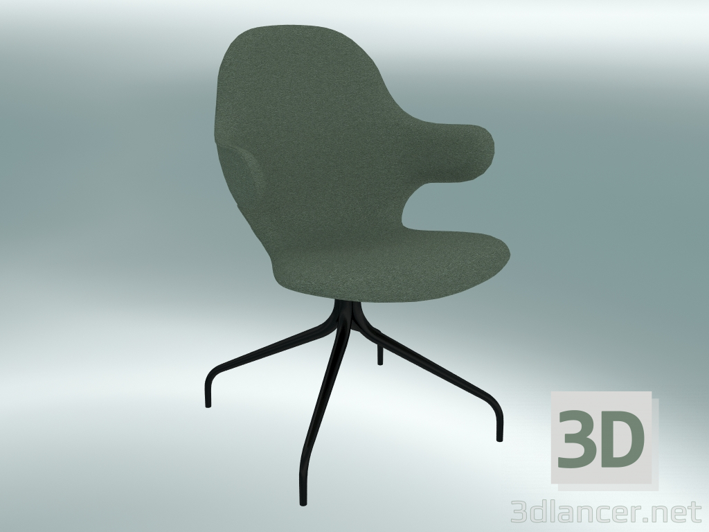 modello 3D Sedia girevole Catch (JH2, 58x58 N 90cm, acciaio verniciato a polvere nero, Divina - 944) - anteprima