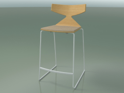 Tabouret de bar empilable 3712 (avec coussin, chêne naturel, V12)