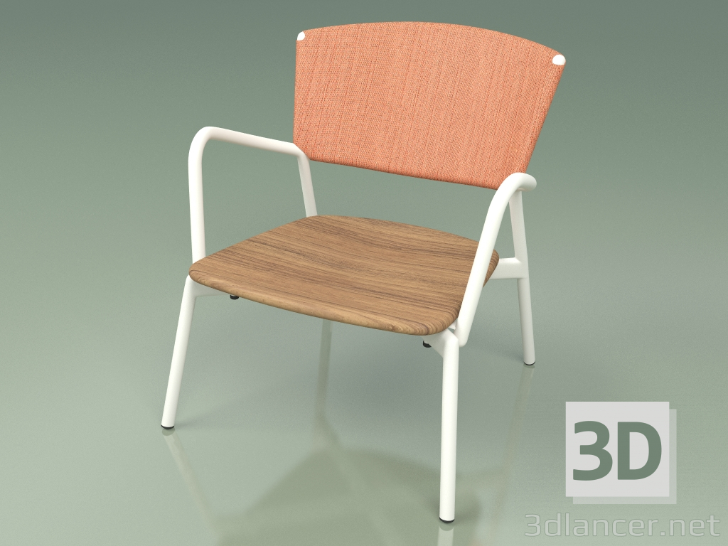 3d model Silla 027 (Metal Milk, Batyline Orange) - vista previa