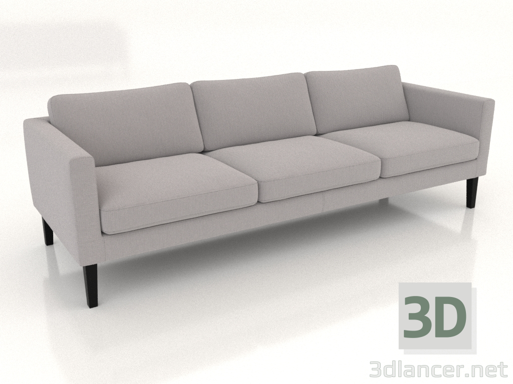 3d model 4-seater sofa (high legs, fabric) - preview