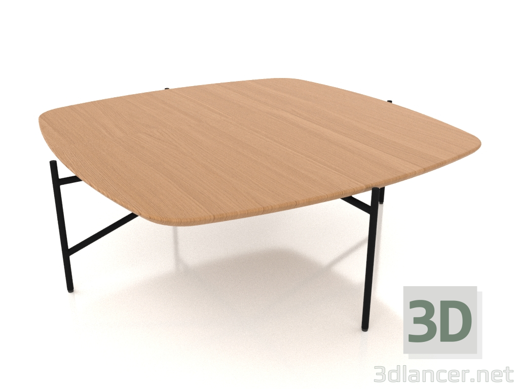 3d model Low table 90x90 with a wooden table top - preview