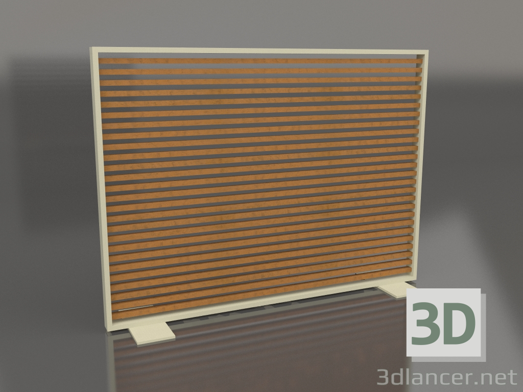 3d model Mampara de madera artificial y aluminio 150x110 (Roble dorado, Oro) - vista previa