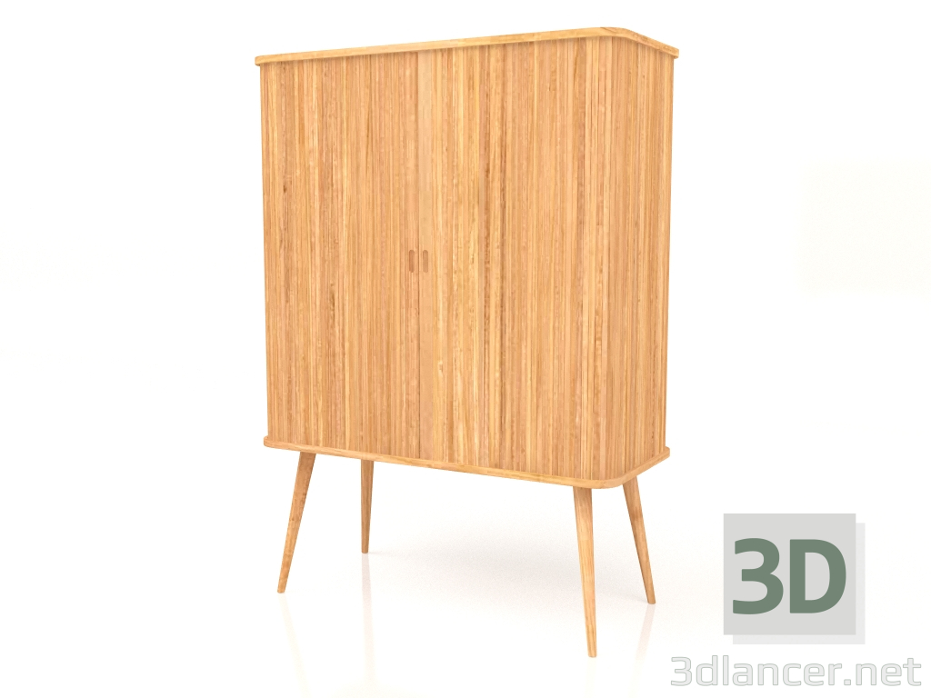 modello 3D Guardaroba Barbier (Naturale) - anteprima