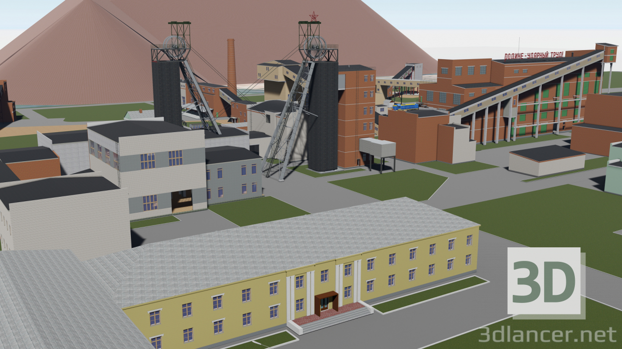 Komsomolskaya Mine in Kopeisk 3D-Modell kaufen - Rendern