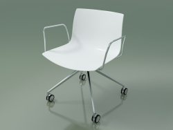 Silla 2055 (4 ruedas, con reposabrazos, LU1, polipropileno PO00401)