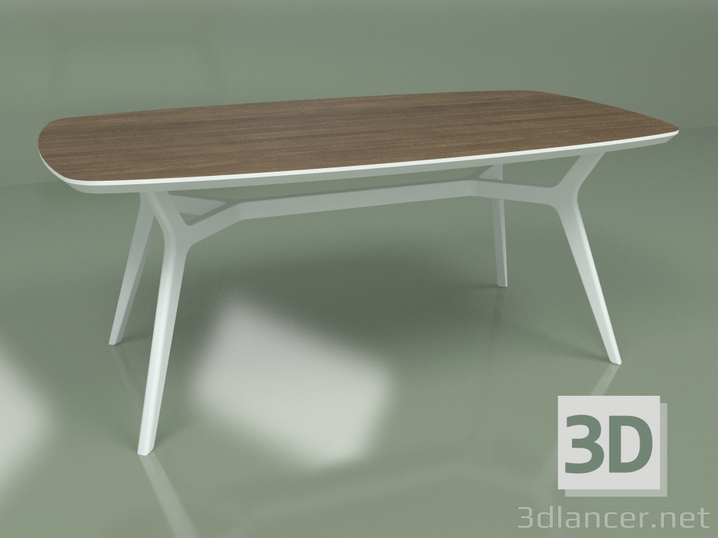 3d model Mesa de comedor Johann Walnut (blanco, 1800x1000) - vista previa