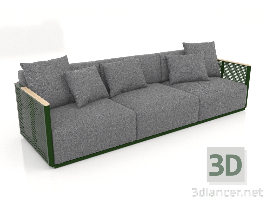 3D modeli 3'lü kanepe (Şişe yeşili) - önizleme