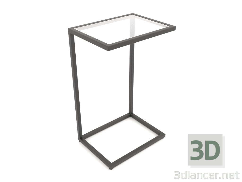 3d model Rectangular bedside table (GLASS, 40x30x65) - preview