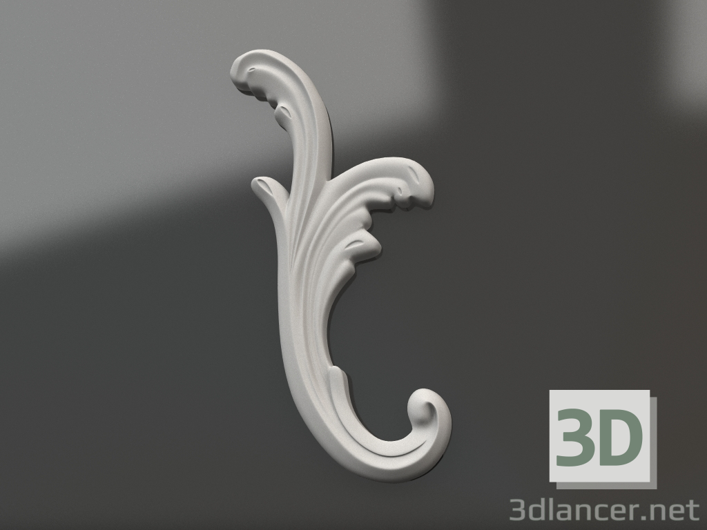 modèle 3D Élément décoratif en plâtre DE 026 A (270x134x15) - preview