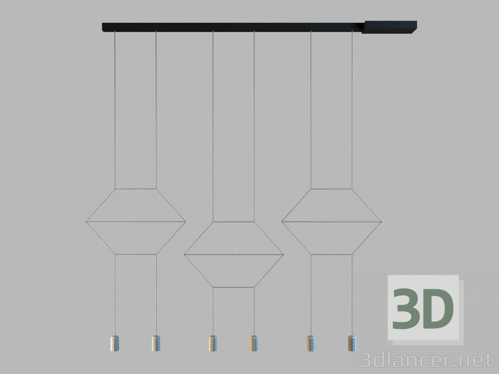 3d model 0325 hanging lamp - preview