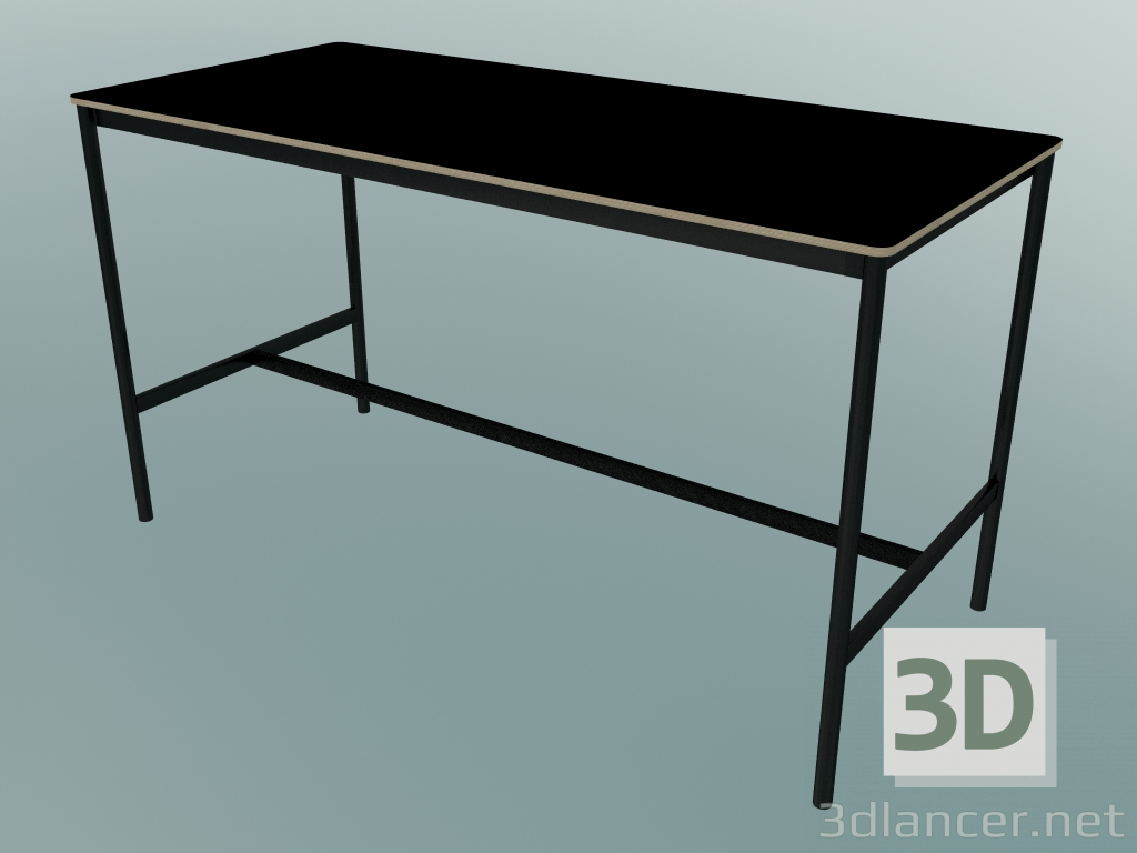 Modelo 3d Mesa retangular Base alta 85x190x105 (preto, madeira compensada, preto) - preview