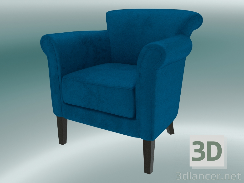 Modelo 3d Poltrona Denver (azul) - preview