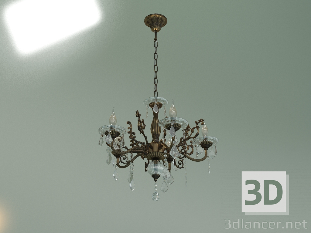 Modelo 3d Candelabro pendente 3281-5 (Strotskis de cristal bronze-transparente antigo) - preview