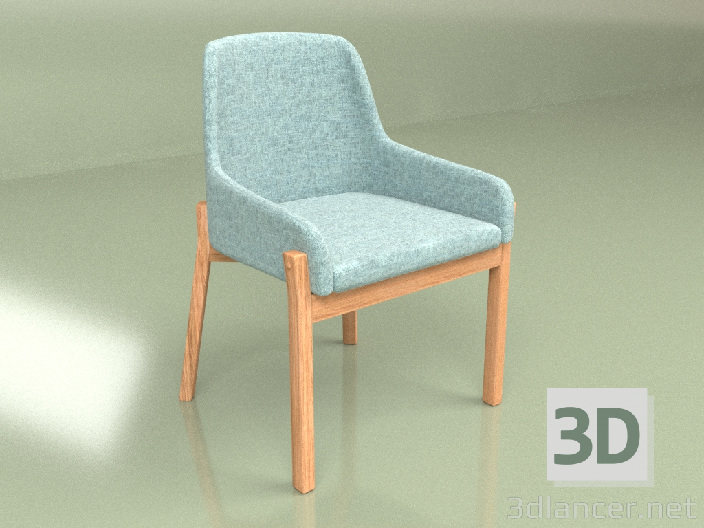 modèle 3D Chaise Safia (bleu) - preview