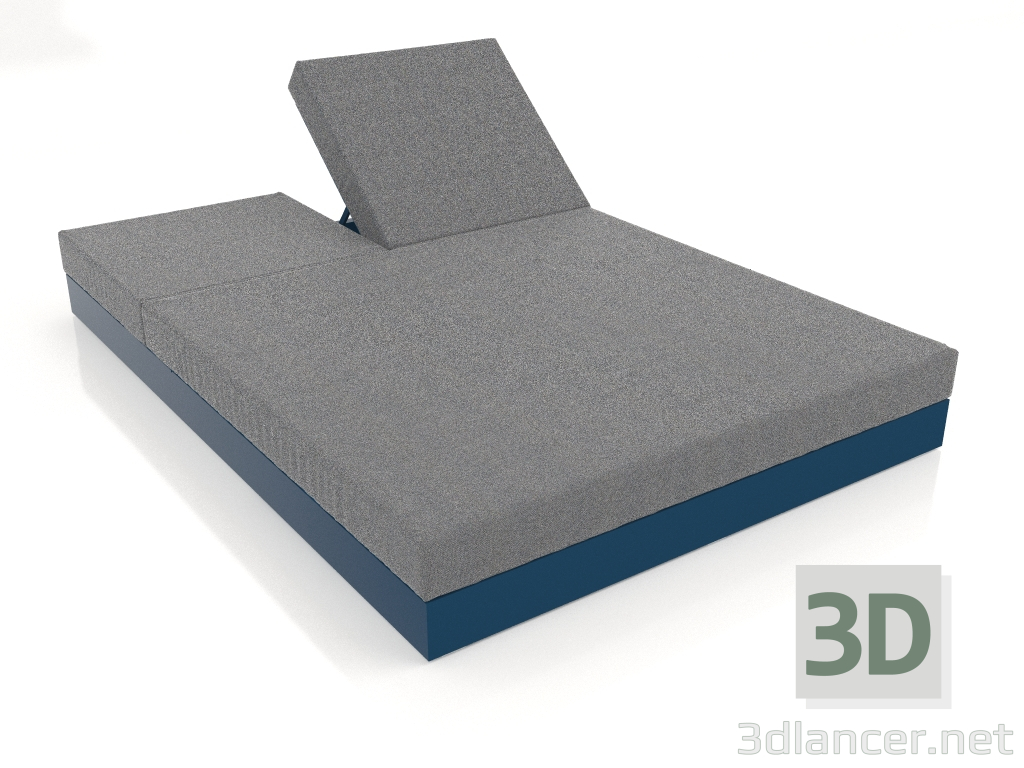 Modelo 3d Cama com encosto 140 (cinza azul) - preview