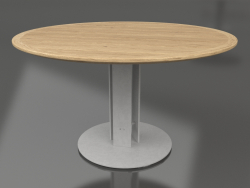 Table à manger Ø130 (Gris agate, bois Iroko)