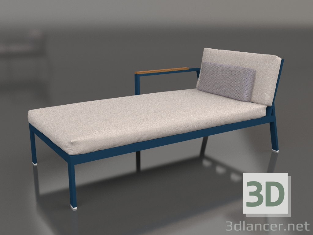 modello 3D Modulo divano, sezione 2 sinistra (Grigio blu) - anteprima