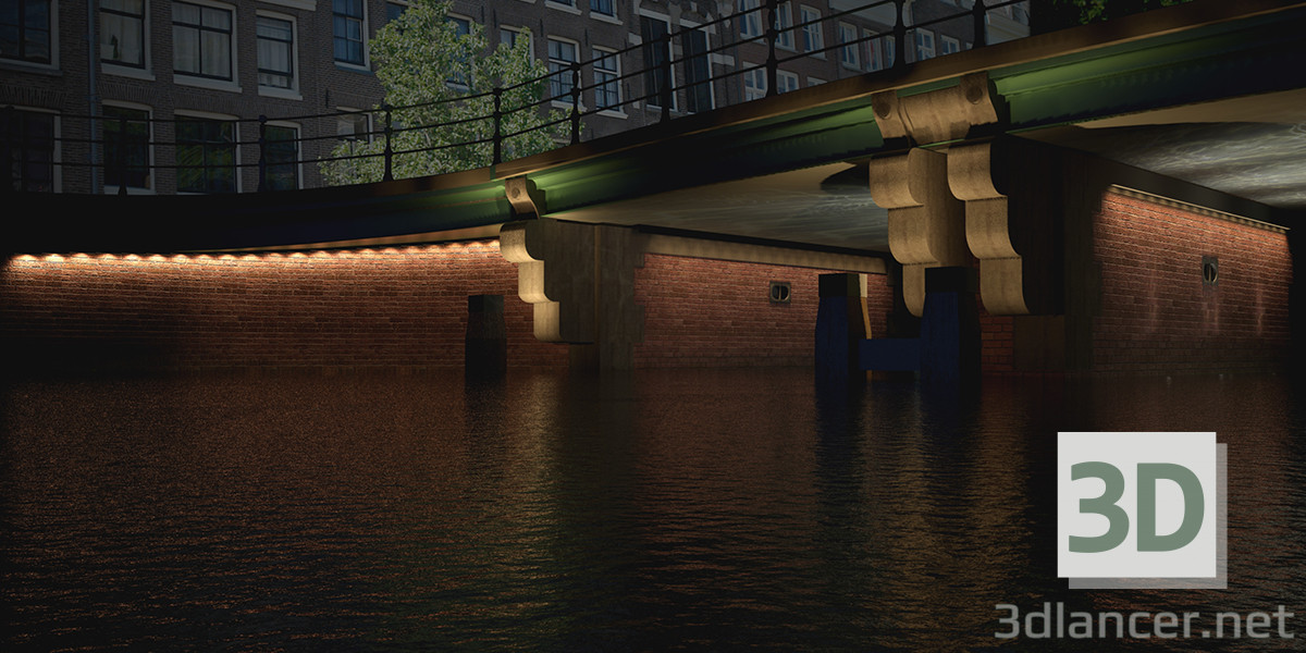 3D Modell Bridge 5 Amsterdam - Vorschau