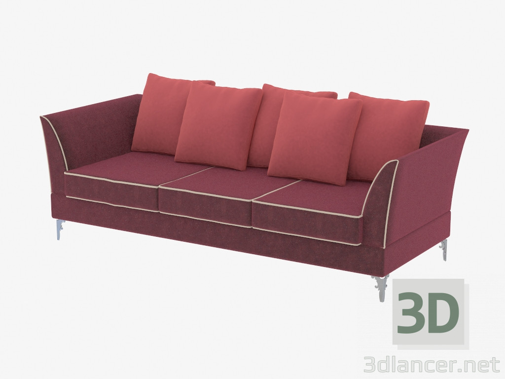 3D Modell Divan modern gerader Dreisitzer Albion (238) - Vorschau