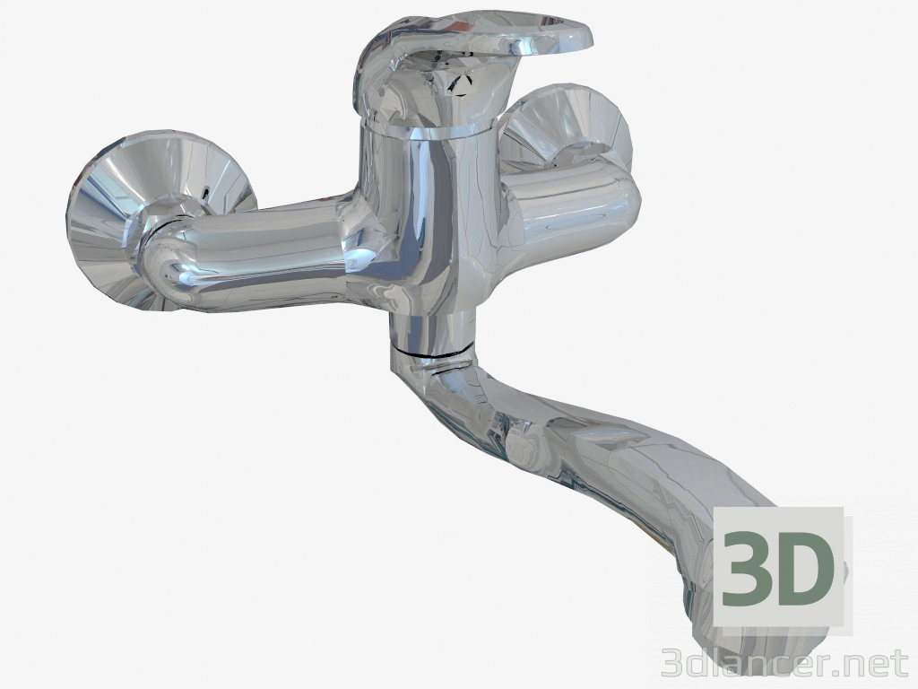 3d model Grifo para lavabo, Funkia montado en la pared (BEF 050M) - vista previa