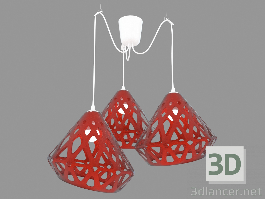 Modelo 3d Luz de suspensão (laranja) - preview