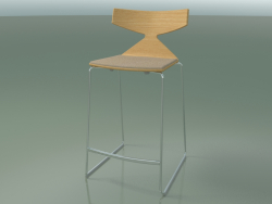 Tabouret de bar empilable 3712 (avec coussin, chêne naturel, CRO)