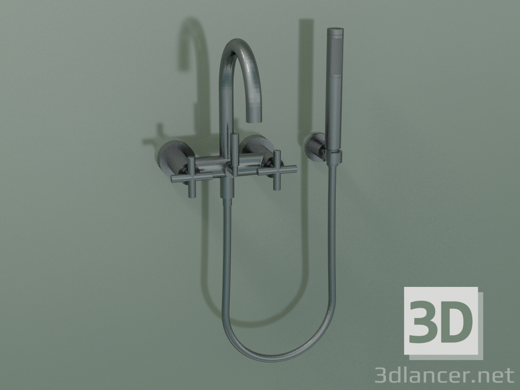 3d model Wall-mounted bath mixer with hand shower (25 133 892-99) - preview