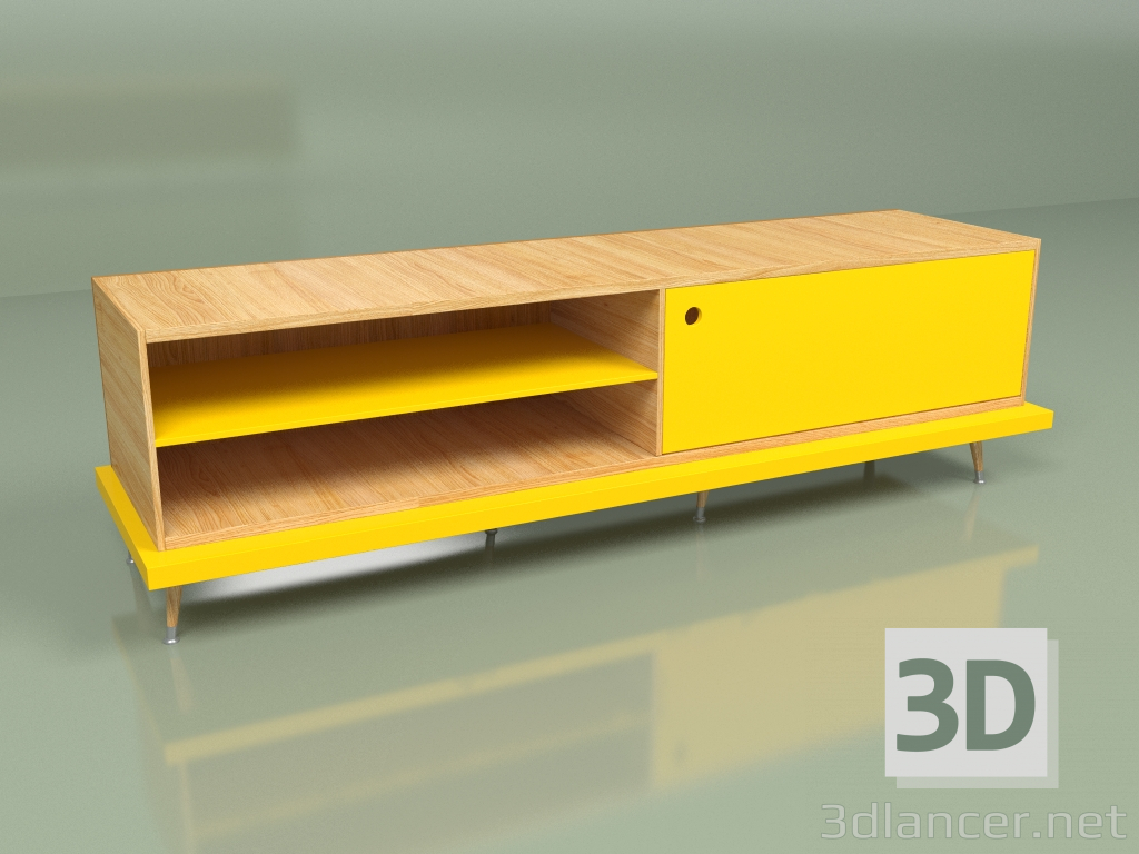 modello 3D Armadio multimediale TIWI (giallo-senape) - anteprima