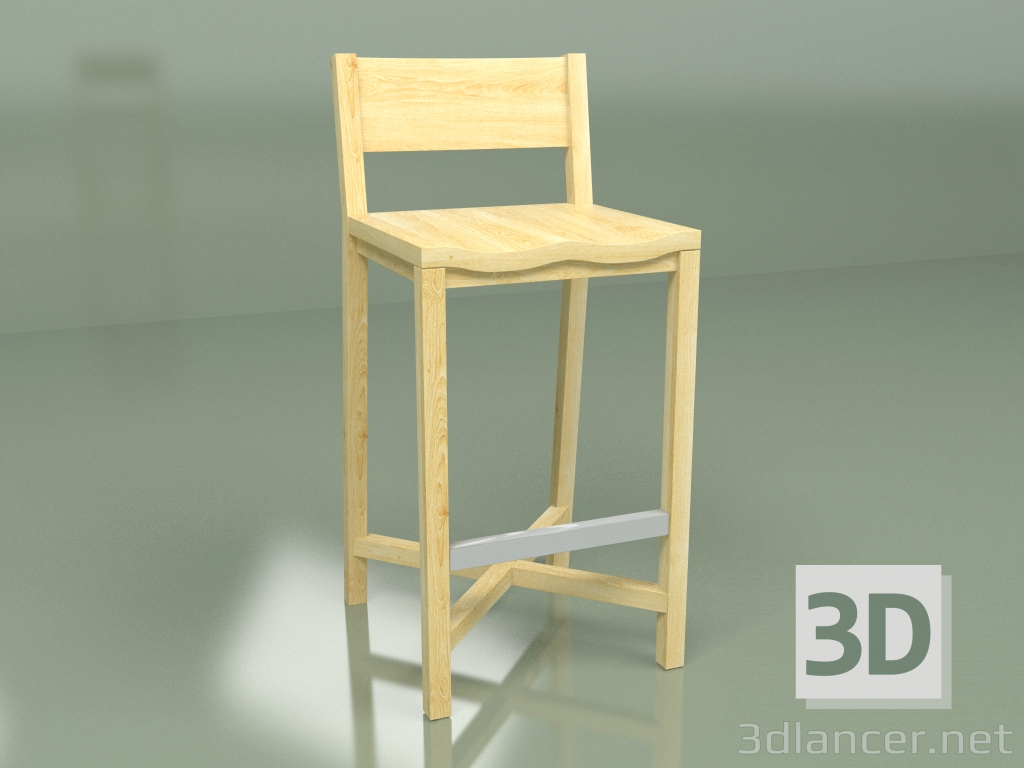 3d model Semi-bar chair Tomoko (light brown) - preview