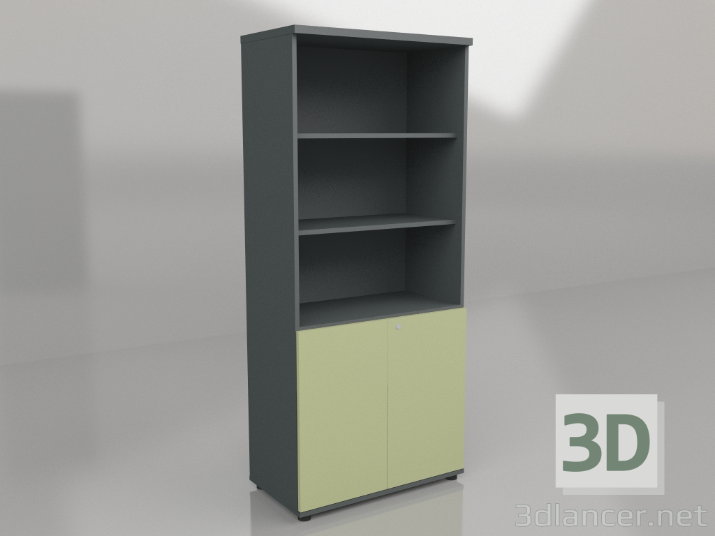 3D Modell Semi-Bücherregal Standard A5404HZ (801x432x1833) - Vorschau