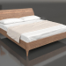 modello 3D Letto matrimoniale 1600x2000 (Noce) - anteprima