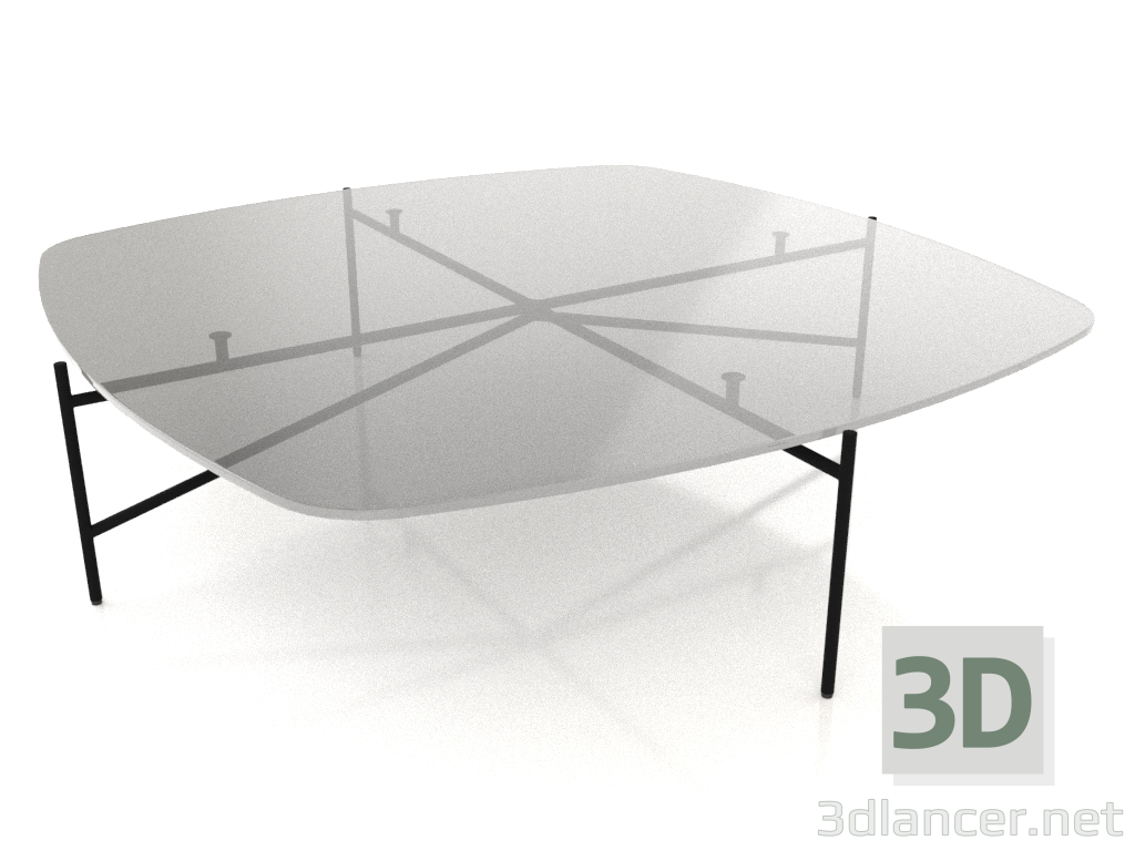 modello 3D Tavolo basso 120x120 con piano in vetro - anteprima