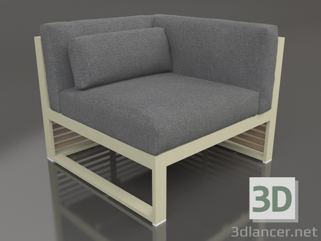 3d model Sofá modular sección 6 derecha (Oro) - vista previa