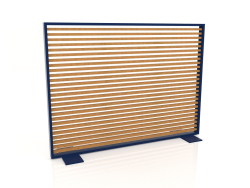 Parete divisoria in legno artificiale e alluminio 150x110 (Roble Golden, Blu notte)