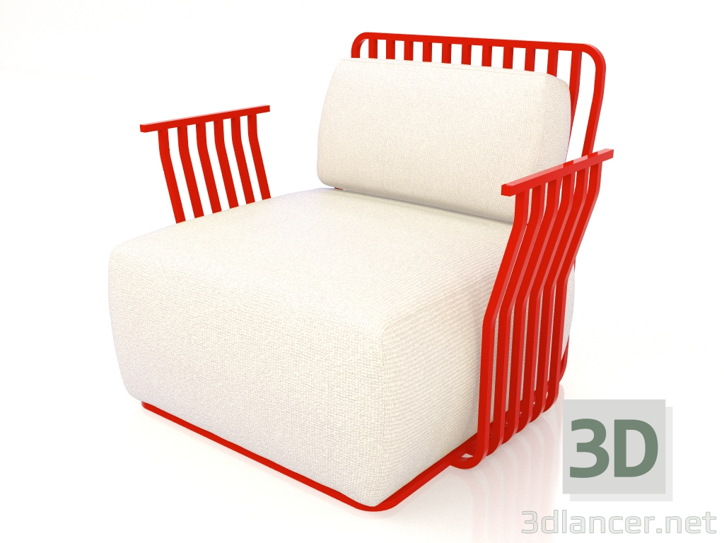 3d model Lounge chair (Red) - preview