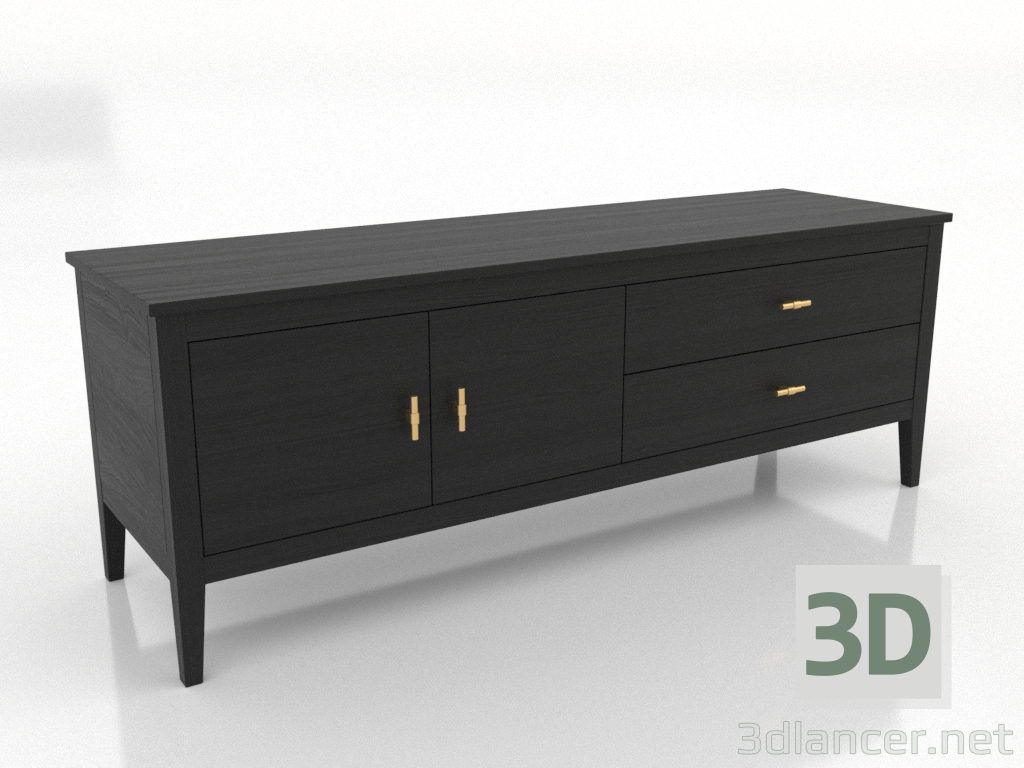 3D modeli TV dolabı 1 1500 mm (siyah RAL 9005) - önizleme 3D modeli TV dolabı 1 1500 mm (siyah RAL 9005) - önizleme