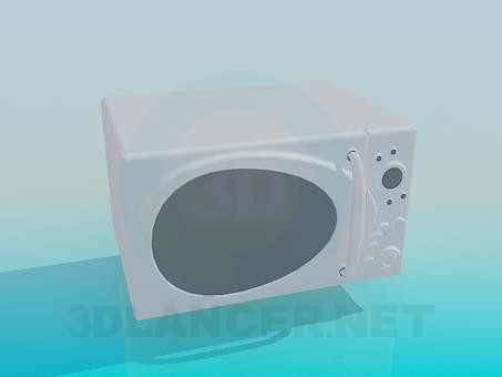 3d model Horno de microondas blanco - vista previa