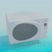 3d model Horno de microondas blanco - vista previa