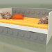 3d model Sofá cama para niños con 1 cajón (gris) - vista previa