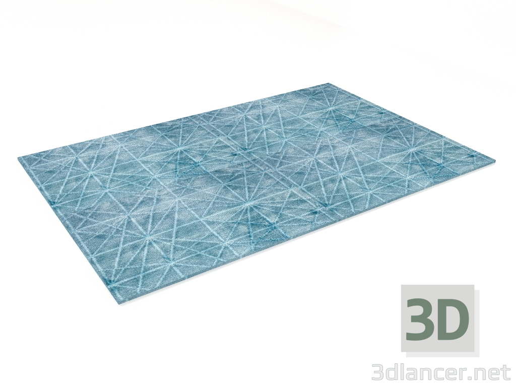 3d model Alfombra azul Muse 300x200 - vista previa