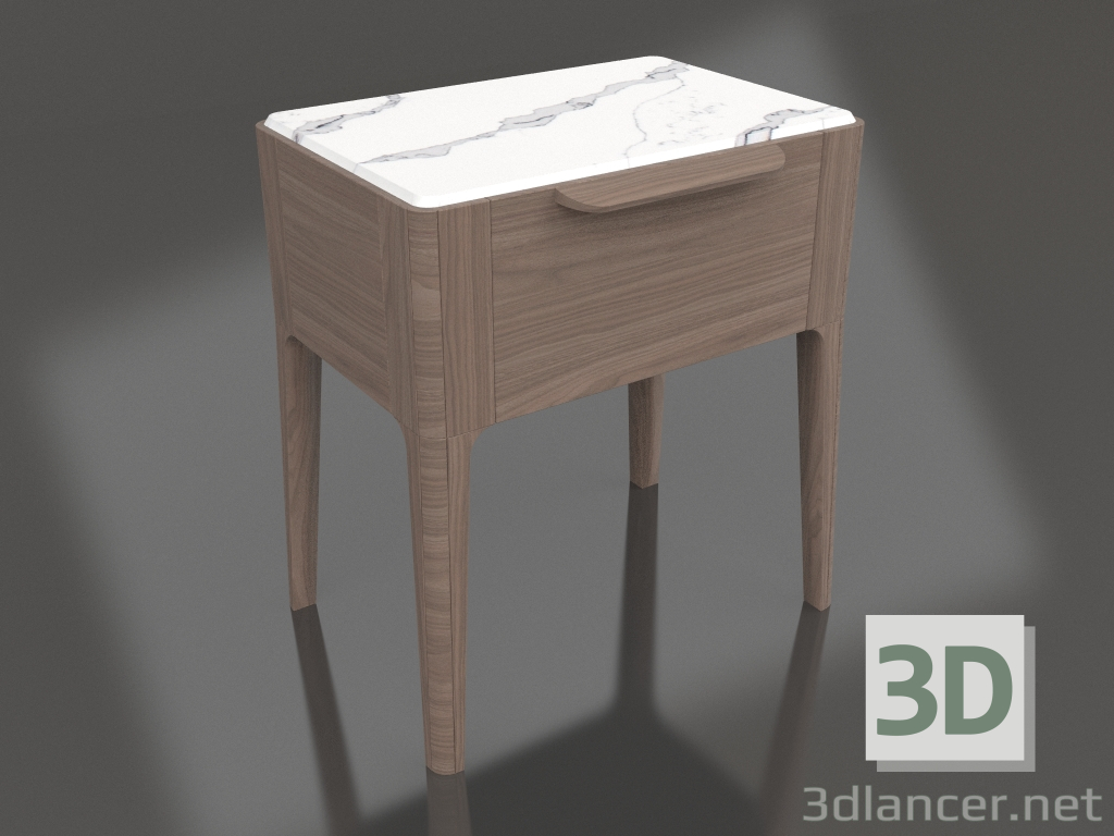 Modelo 3d Mesa de cabeceira (Nogueira) - preview