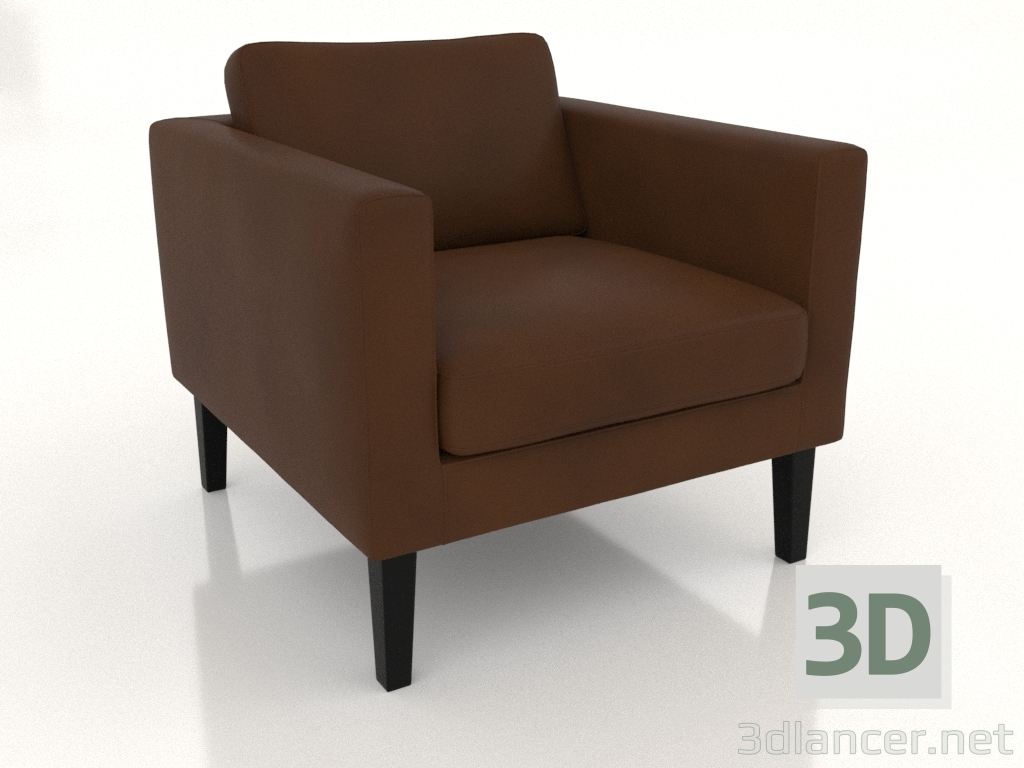 Modelo 3d Poltrona (pernas altas, couro) - preview