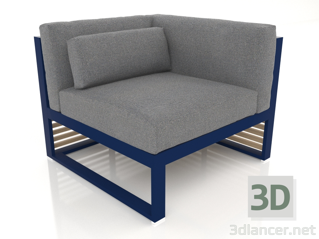 3d model Sofá modular sección 6 derecha (Azul noche) - vista previa