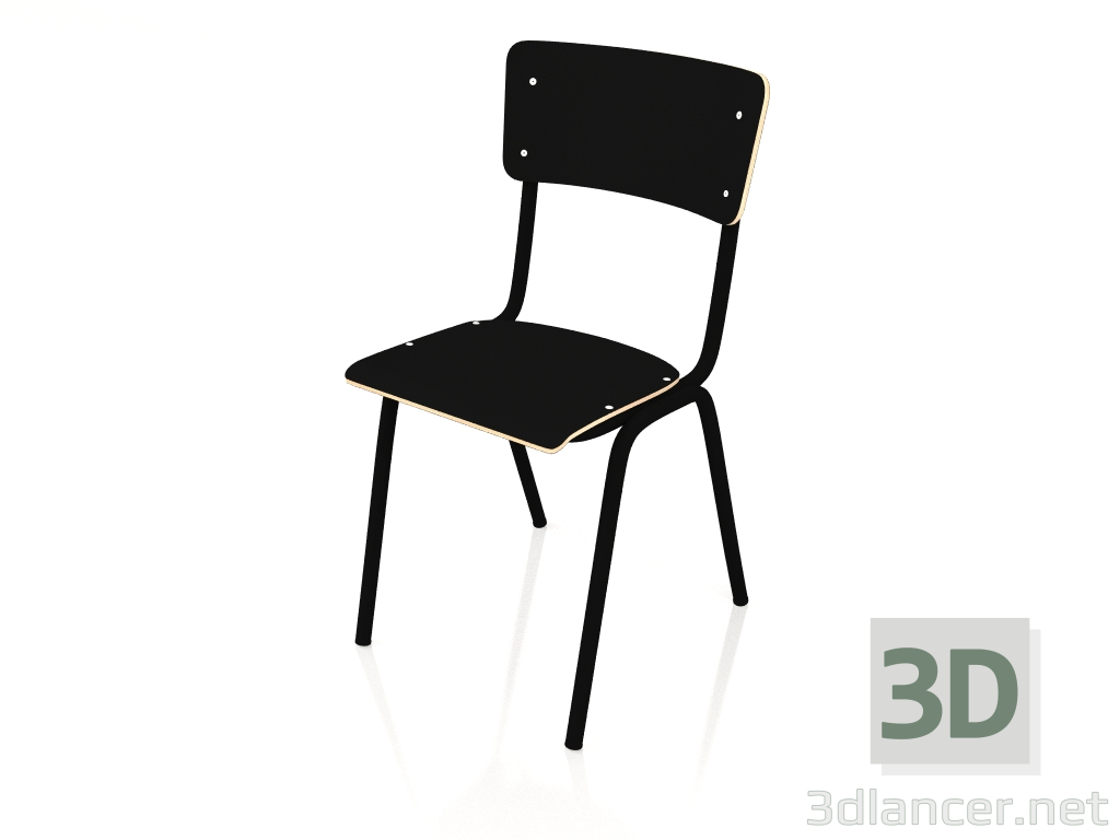 modèle 3D Chaise Rentrée Scolaire HPL (Noir) - preview