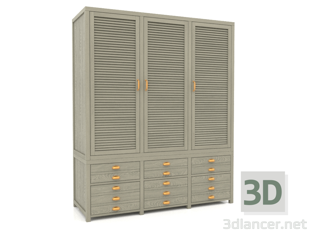 3D Modell Kleiderschrank (3 Abschnitte) - Vorschau