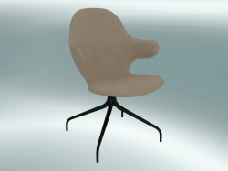 Swivel chair Catch (JH2, 58x58 N 90cm, Black powder coated steel, Leather - Silk aniline)