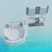 3d model Doble lavabo y Jacuzzi redondo - vista previa