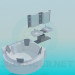 3d model Doble lavabo y Jacuzzi redondo - vista previa